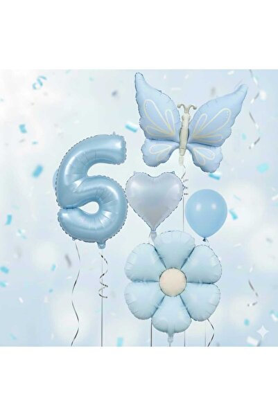 ÇITIPITISTORE Set de petrecere de lux cu baloane cu fluturi albastri și marga...