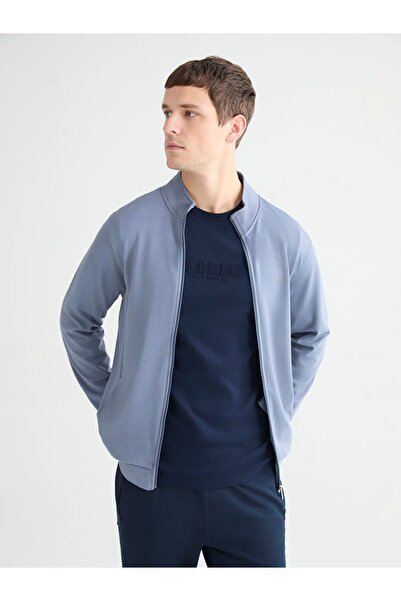 LC Waikiki Comfortable Fit Stand Collar Men's Zippered Sweatshirt