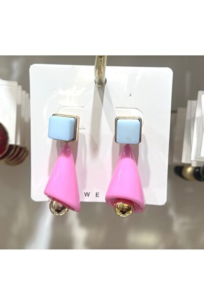 GLOW ACCESSORIES BAE أقراط متدلية باللون الوردي والأزرق موديل زرا
