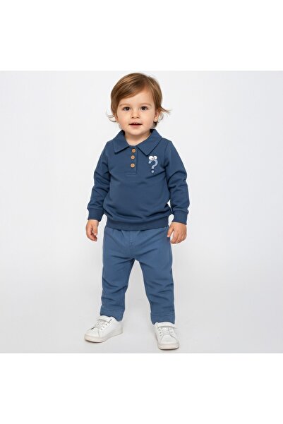 DECO YAKALI DÜĞMELİ KOT TAKIM