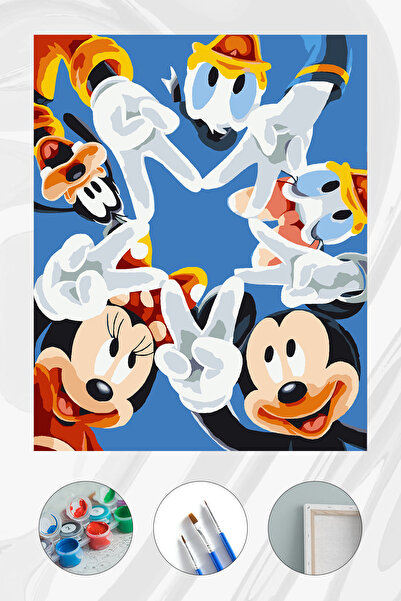 Parloran Sayılarla Boyama 40x50 cm Tuval Seti - Boyaları Ve Fırçaları Dahil -...