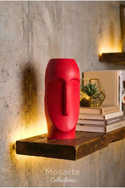 Mosarte Stoneface Series Minimalist Soyut Yüz Vazo / Heykel – Modern Dekorati...