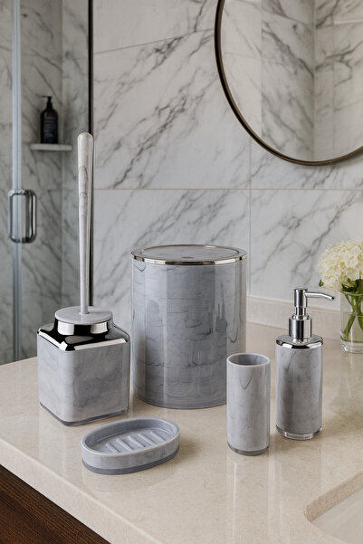 Mim Life Lüx Banyo Seti Mermer Desenli WC seti