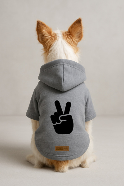Monopetz Printed Inside Fleece Dog and Cat Clothing & Dress - Grey Color K Ho...