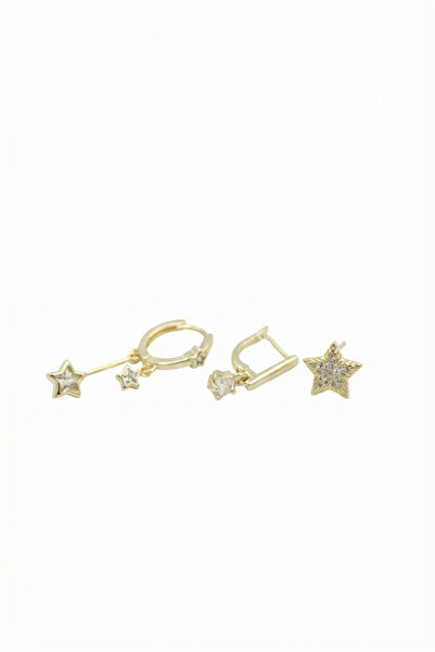 toyigoo 3-Piece Jewelled Hoop Earrings - Gold
