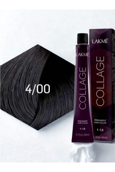 Lakme Collage لاكمي كولاج 4/00 – صبغة شعر احترافية بني متوسط – تغطية كاملة لل...