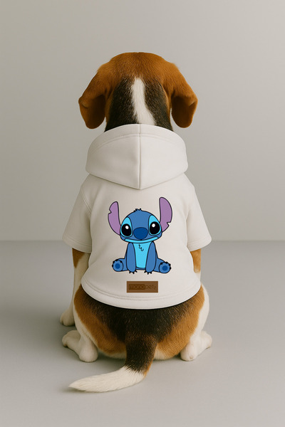 Monopetz Baskılı İçi Polarlı Köpek ve Kedi Kıyafeti & Elbisesi - Beyaz Renk K...