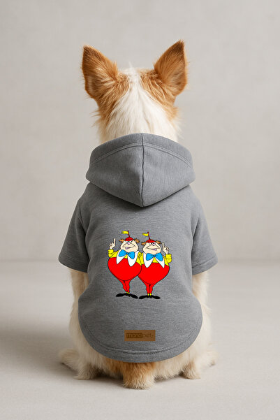 Monopetz Printed Inside Fleece Dog and Cat Clothing & Dress - Grey Color K Ho...