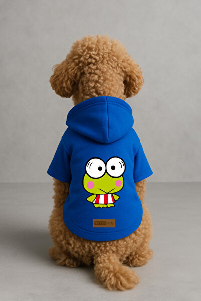 Monopetz Printed Dog and Cat Outfit & Dress with Fleece Inside - Blue Color K...
