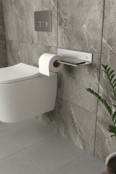 Grandmix Metal Bathroom Shelf and Toilet Paper Holder Modern Design 28 cm