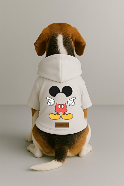 Monopetz Printed Dog and Cat Clothing & Dress with Fleece Inside - White Colo...