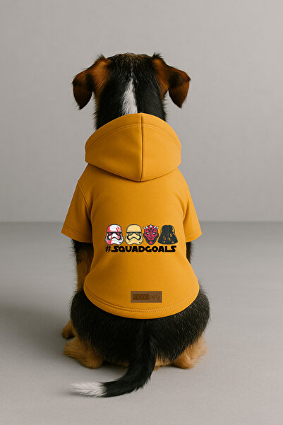 Monopetz Printed Dog and Cat Clothing & Dress with Fleece Inside - Yellow Col...