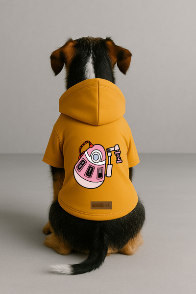 Monopetz Printed Dog and Cat Clothing & Dress with Fleece Inside - Yellow Col...