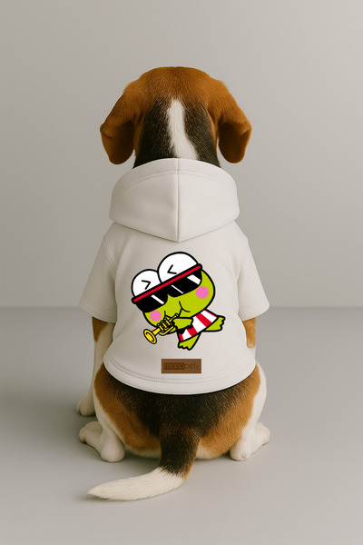 Monopetz Printed Dog and Cat Clothing & Dress with Fleece Inside - White Colo...