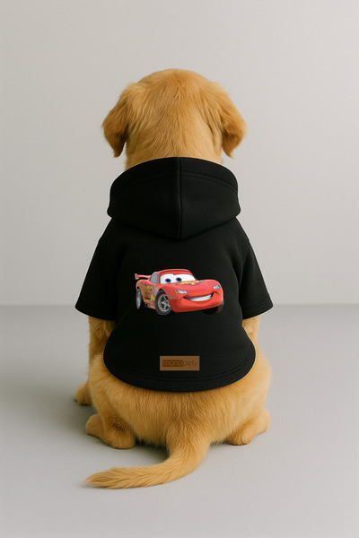Monopetz Printed Dog and Cat Clothing & Dress with Fleece Inside - Black Colo...