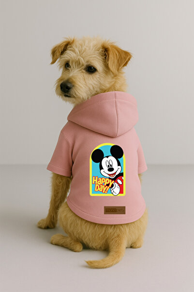 Monopetz Printed Dog and Cat Clothing & Dress with Fleece Inside - Pink Color...