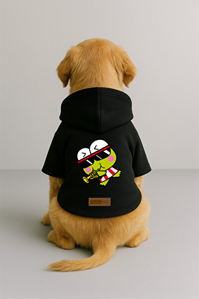 Monopetz Printed Dog and Cat Clothing & Dress with Fleece Inside - Black Colo...
