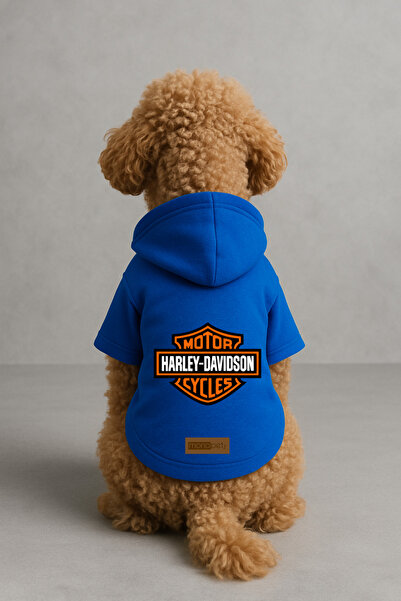 Monopetz Baskılı İçi Polarlı Köpek ve Kedi Kıyafeti & Elbisesi - Mavi Renk Ka...