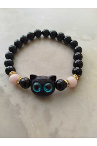 Home Doğal Taşlı Charm Kedi Boncuklu Bileklik