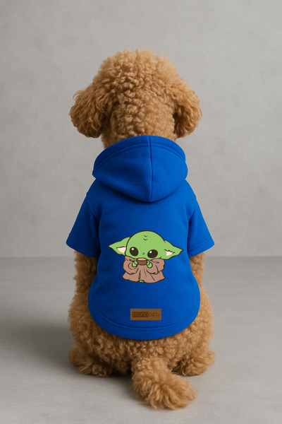 Monopetz Printed Dog and Cat Clothing & Dress with Fleece Inside - Blue Color...