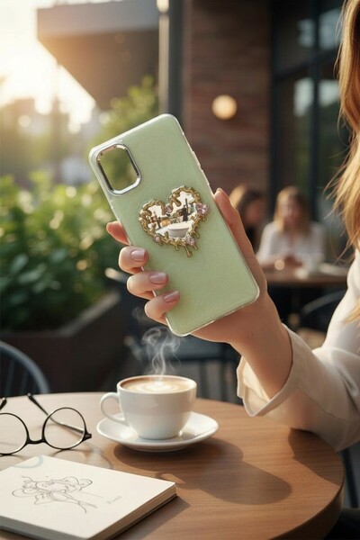 batuteknoloji Samsung Galaxy A71 Aynalı Taşlı Fiyonklu Kabartma Yüzeyli Lady ...