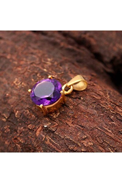 alpsilverart Kadınlar İçin Minimal Tasarım Ametist Taşlı 925 Ayar Gümüş Kolye