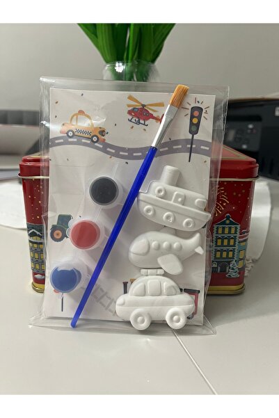 obelleatelier Araç Figürlü Çocuk Boyama Seti | Fırçalı & Boyalı | Eğitici Akt...