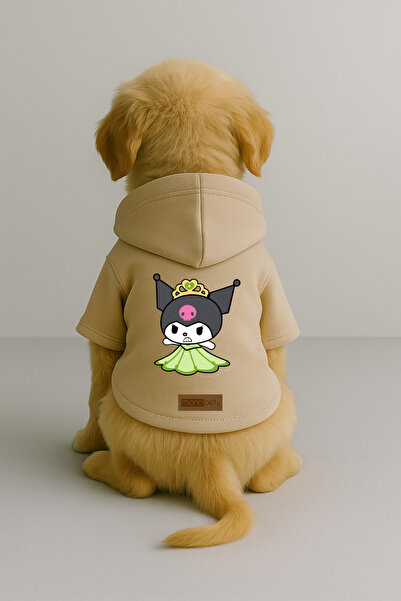 Monopetz Printed Dog and Cat Clothing & Dress with Fleece Inside - Beige Colo...