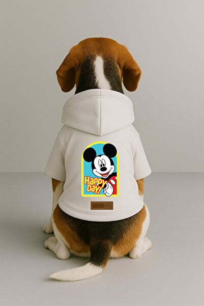 Monopetz Printed Dog and Cat Clothing & Dress with Fleece Inside - White Colo...