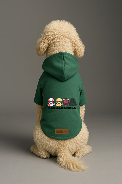 Monopetz Printed Dog and Cat Clothing & Dress with Fleece Inside - Green Colo...