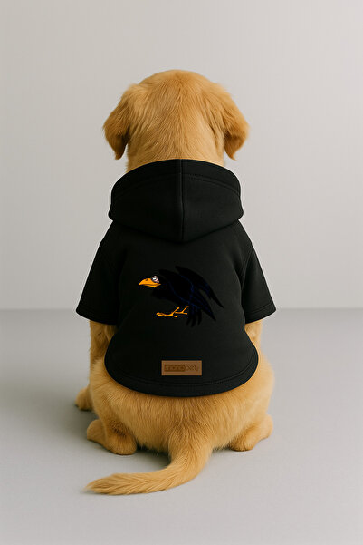 Monopetz Printed Dog and Cat Outfit & Dress with Fleece Inside - Black Color ...