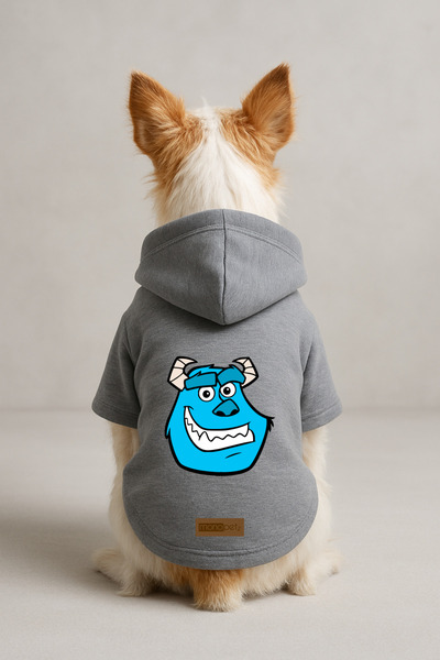 Monopetz Printed Dog and Cat Clothing & Dress with Fleece Inside - Grey Color...