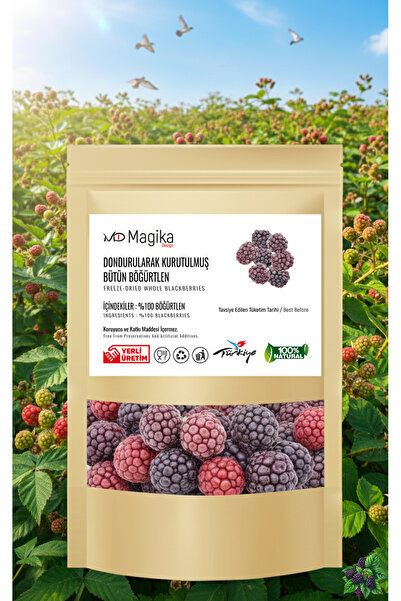 Magika Design رقائق التوت الأسود المجففة بالتجميد - رقائق الفاكهة المقرمشة