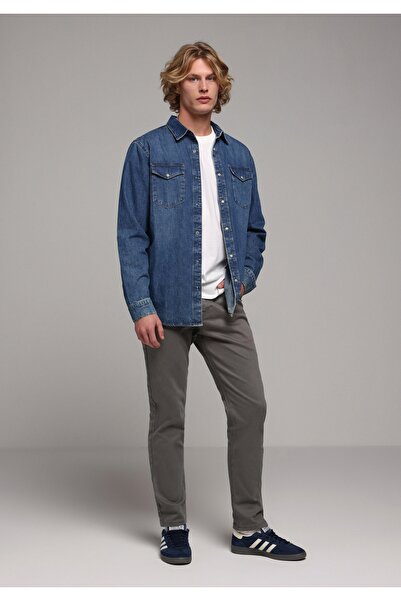 Colin's Regular Fit Mid Waist Straight Leg Men's Green Trousers