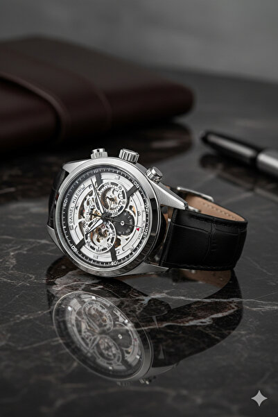 Daniel Klein DK.1.14016 Lüks Otomatik İskelet Erkek Kol Saati 42mm - Timsah D...