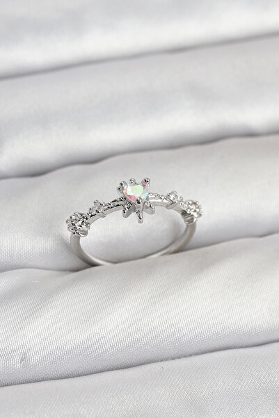 Marsilyan Silver Color Brass Star Model Women's Ring