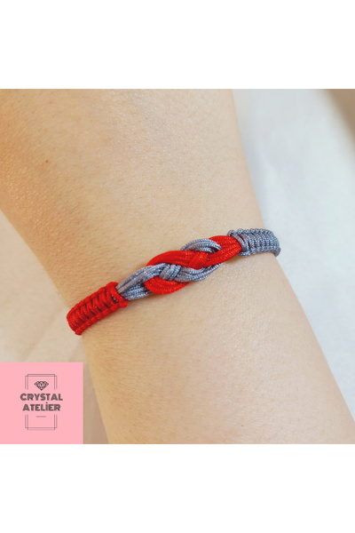 Crystal Atelier Infinity Figured Macrame Bracelet – Unisex Adjustable Handmad...