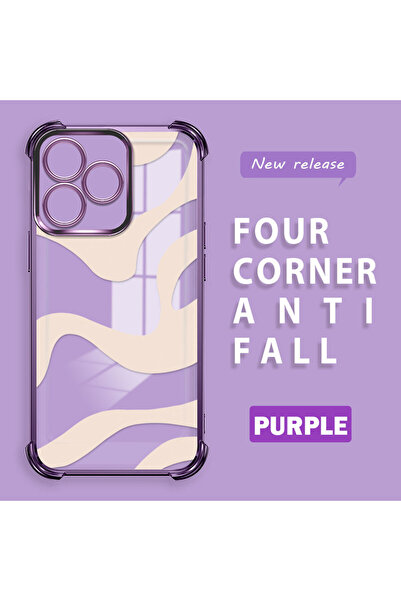 Hontinga حافظة هاتف من السيليكون الشفاف بنمط طباعة مموجة متوافقة مع هاتف Real...