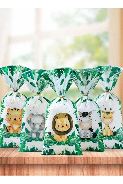 generalbuiltin 25 كيس حلوى على شكل حيوانات السفاري – مجموعة هدايا حفلات على ط...