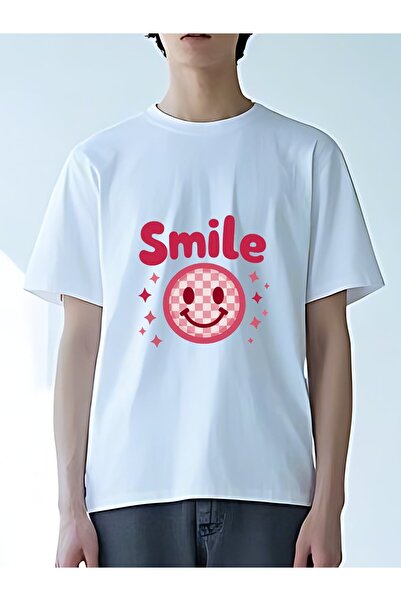 MIXSNOW تي شيرت رجالي كبير الحجم برقبة مستديرة: "Smile" - 100٪ قطن ناعم ومريح...