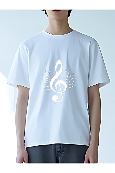 MIXSNOW تي شيرت رجالي كبير الحجم برقبة مستديرة: مفتاح موسيقي ثلاثي - 100٪ قطن ناعم ومريح، 3 ألوان