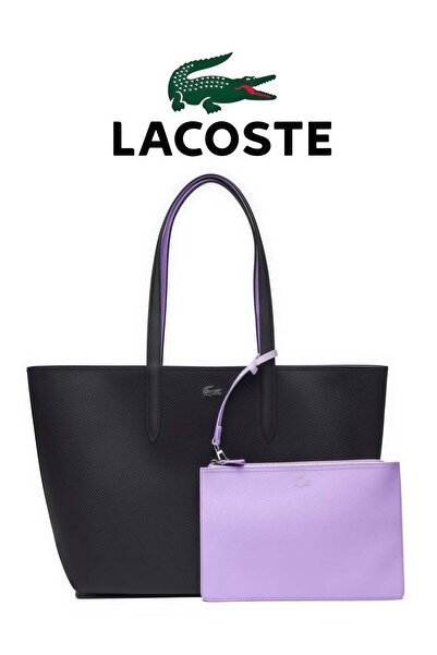 Generic Women's Double-sided Two-tone Large Capacity Handbag, Black and Purple