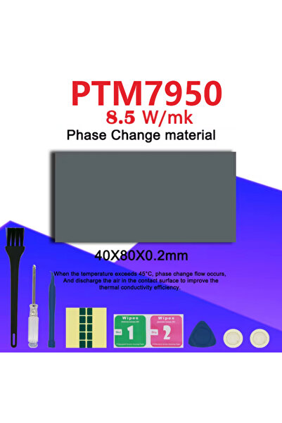 Choice1 0.2 مم 40 × 80 مم PTM7950 وسادة تغيير الطور 8.5 وات/مك مادة شحم حراري كمبيوتر محمول/وحدة المعالجة المركزية/وحدة معالجة الرسومات مبرد
