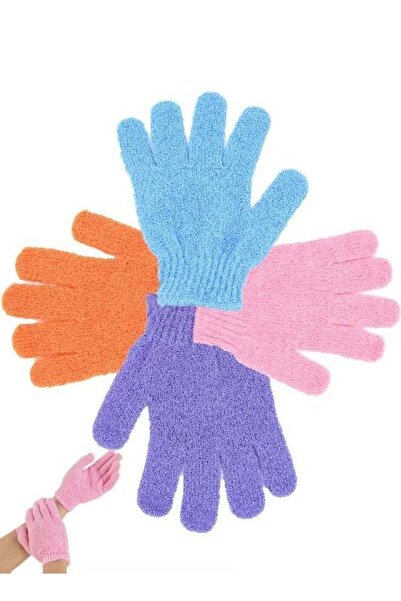 Generic 4 أزواج من قفازات تقشير الجسم بأربعة ألوان