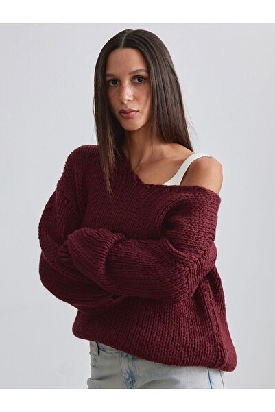 LC Waikiki Γυναικείο πλεκτό πουλόβερ από μαλλί με λαιμόκοψη LCW Vision