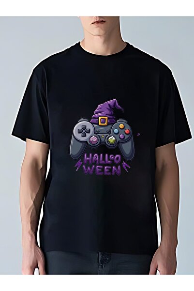 MIXSNOW تي شيرت رجالي كبير الحجم برقبة مستديرة: Witch Controller - 100٪ قطن ن...