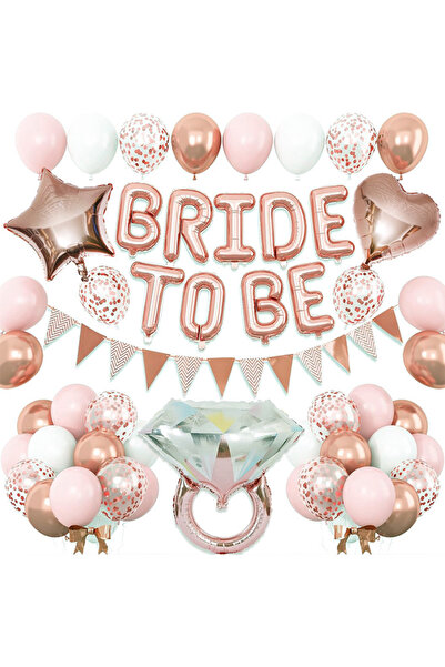 Generic Bride To Be Decoration Kit-Rose Gold Balloons Accessories Supplies Bride Balloons Bachelorette Party