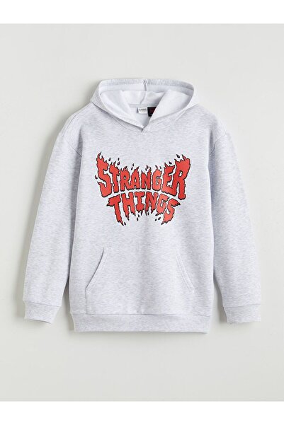 LC Waikiki LCW Kids Stranger Things cu imprimeu Hanorac gros pentru băieți tricou