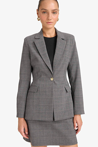 DeFacto Regular Fit Buttoned Blazer Jacket D9883Ax25Au