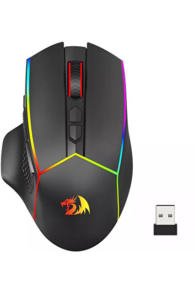 REDRAGON Mouse gaming Axe Pro bluetooth wireless cu fir iluminare RGB Negru